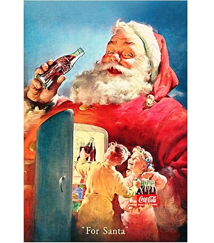 Amazon.com: Coca-Cola Santa Claus With Toys Around The Tree